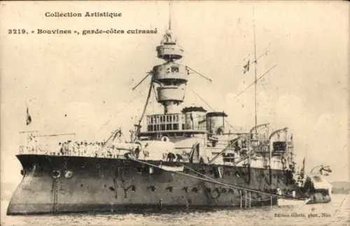 CPA Marine Militaire Française, Bouvines, garde-côtes cuirassé