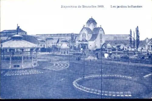 CPA Exposition de Bruxelles 1910, Les jardins hollandais