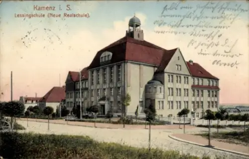 Ak Kamenz in Sachsen, Lessingschule, Neue Realschule