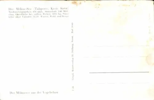 Landkarten Ak Möhnesee in Westfalen, Möhnetalsperre