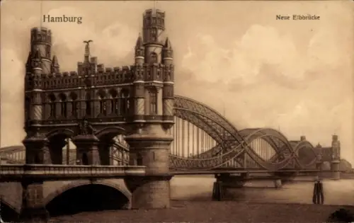 Ak Hamburg, Neue Elbbrücke