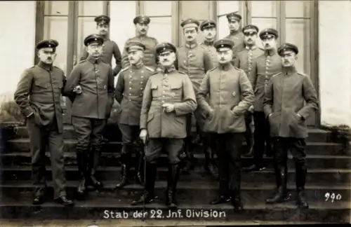 Foto Ak Weimar in Thüringen, Stab der 22. Infanterie-Division