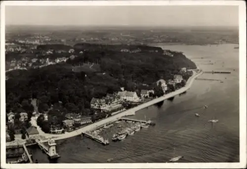 Ak Kiel, Luftaufnahme von  Hindenburg-Ufer, Düsternbrook, Wasser, Boote