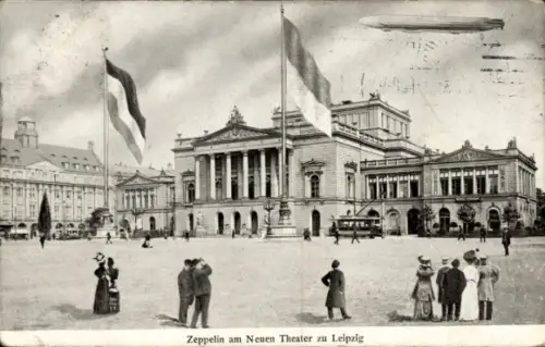 Ak Leipzig, Zeppelin, Neues Theater