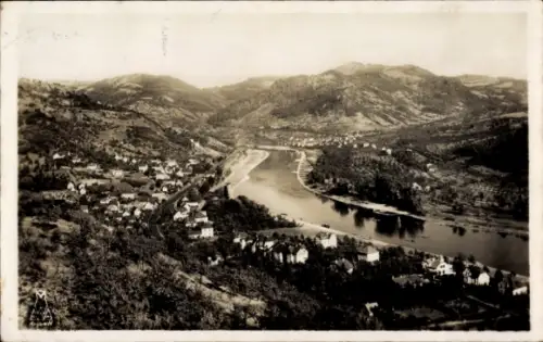 Ak Dolní Zálezly Salesel an der Elbe Region Aussig, Böhmisches Mittelgebirge, Elbetal bei Salesel