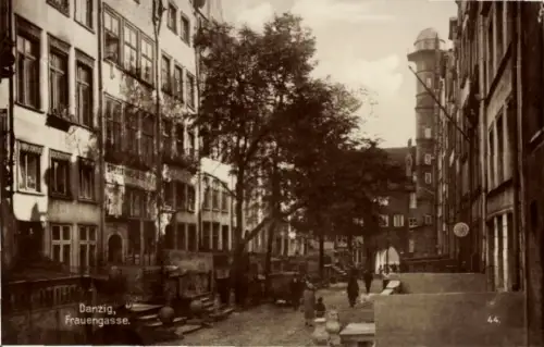 Ak Gdańsk Danzig,  Frauengasse,  Gebäude, Straßenansicht
