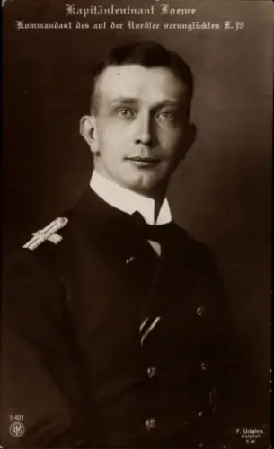 Ak Kapitänleutnant Odo Loewe, Kommandant des verunglückten Marineluftschiffs Zeppelin L19