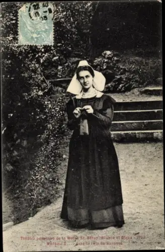 Ak La Mothe Saint Héray Deux Sèvres, Theatre populaire Blancs et Bleus 1902, Madame X, Häkeln