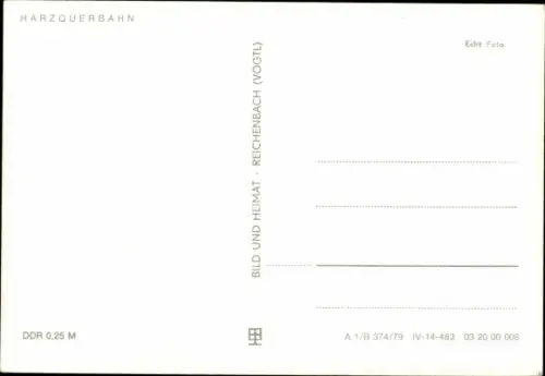 Ak Harzquerbahn, Deutsche Eisenbahn, Dampflok