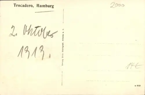 Ak Hamburg Mitte Altstadt, Trocadero, Innenansicht