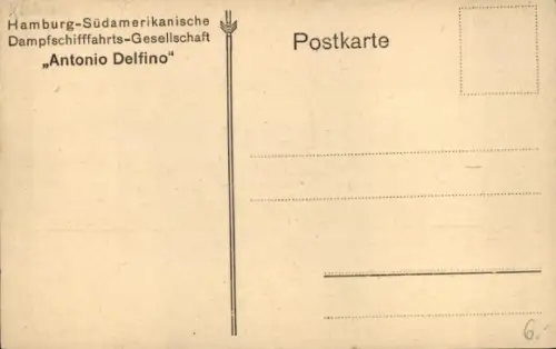 Ak Dampfer Antonio Delfino, HSDG