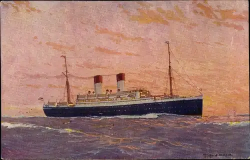 Künstler Ak HSDG Dampfer Monte Sarmiento, Zweischraubenmotorschiff