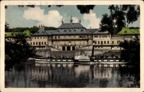 Ak Dresden Pillnitz, Dampfer Diesbar a. d. Elbe, Schloss