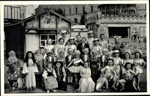 Ak C.H. Schäfers Zirkus Stadt Liliput, Liliputaner, München Solln, Memlingstraße 11