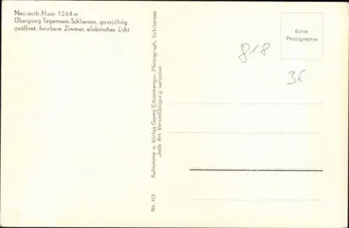 Ak Tegernsee in Oberbayern, Neureuth Haus