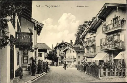 Ak Tegernsee in Oberbayern, Rosenstraße