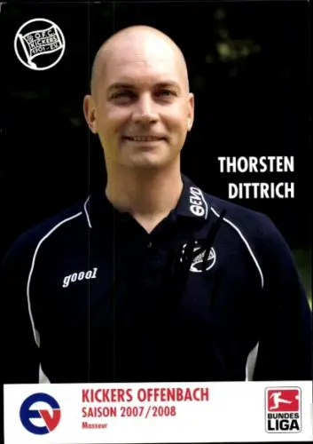 Autogrammkarte Masseur Thorsten Dittrich, Kickers Offenbach, Autogramm