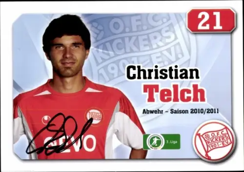 Autogrammkarte Fußballer Christian Telch, Kickers Offenbach, Autogramm