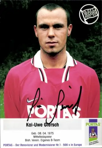 Autogrammkarte Fußballer Kai-Uwe Giersch, Kickers Offenbach, Autogramm