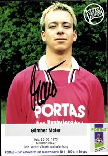 Autogrammkarte Fußballer Günther Maier, Kickers Offenbach, Autogramm