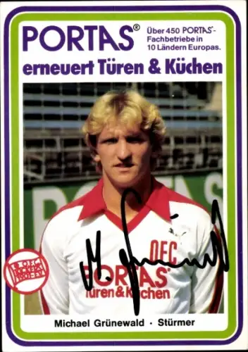 Autogrammkarte Fußballer Michael Grünewald, Kickers Offenbach, Autogramm