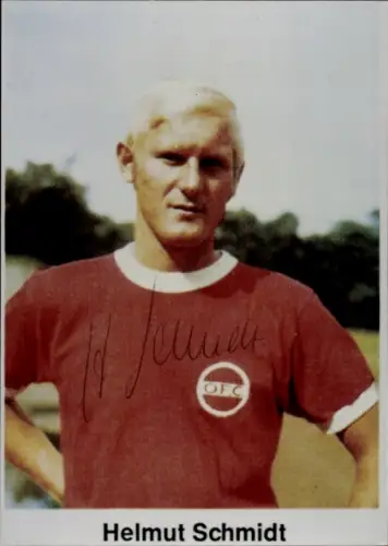 Autogrammkarte Fußballer Helmut Schmidt, Kickers Offenbach, Autogramm