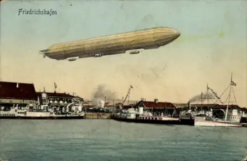 Ak Friedrichshafen am Bodensee, Zeppelin, Hafen