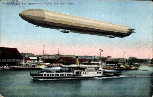 Ak Friedrichshafen am Bodensee, Zeppelin, Hafen