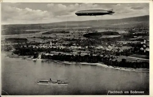 Ak Fischbach Friedrichshafen am Bodensee, Gesamtansicht, Zeppelin