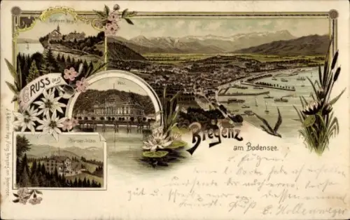 Litho Bregenz am Bodensee Vorarlberg, Gesamtansicht