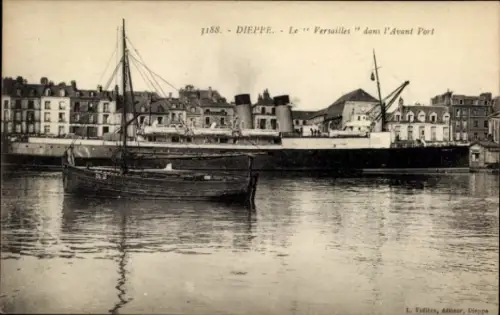 Ak Dieppe Seine Maritime, Hafen, Dampfer Versailles