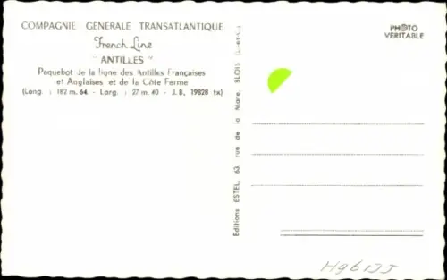 Ak CGT Dampfer Antilles