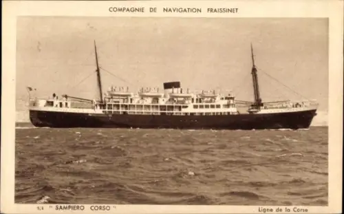 Ak Dampfer SS Sampiero Corso, Compagnie de Navigation Fraissinet