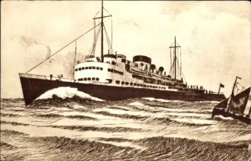 Künstler Ak Malle Prince Baudouin, Passagierschiff