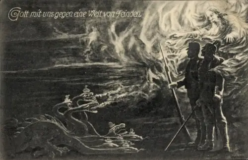 Ak Gott mit uns gegen eine Welt von Feinden, Soldaten