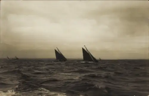Foto Ak Segelpartie, Segelboote