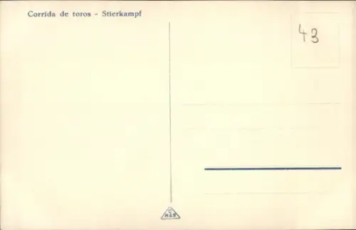Ak Stierkampf, Stierkampfszene