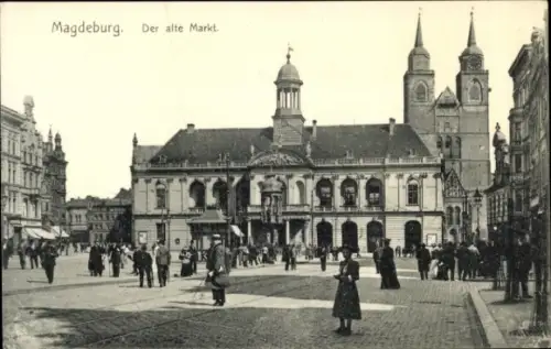 Ak Magdeburg an der Elbe, Der Alte Markt