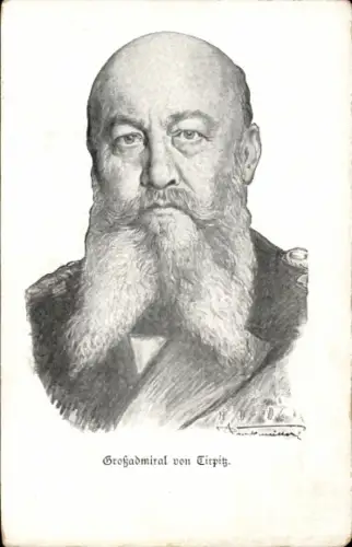 Künstler Ak Großadmiral Alfred von Tirpitz