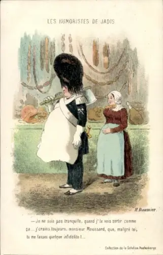 Künstler Ak Daumier, Honoré, Les Humoristes de Jadis, Metzger, Reklame, Solution Pautauberge