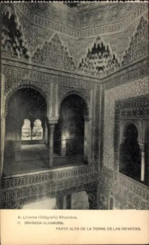 CPA Grenade Andalousie Espagne, Alhambra, Parte alta de la Torre de Las Infantas