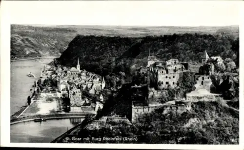 Ak St. Goar am Rhein,  Burg Rheinfels, Rhein, Fluss, Landschaft