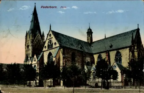 Ak Paderborn in Westfalen,  Dom, Kirche, Heliocolorkarte