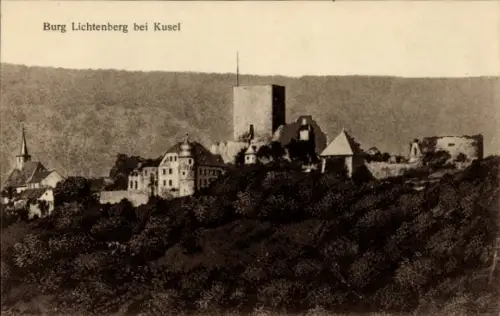 Ak Kusel in der Pfalz, Burg Lichtenberg, Landschaft,  Burg, bei Kusel