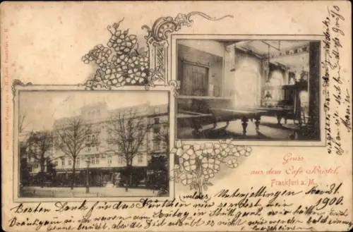 Ak Frankfurt am Main, Café Bristol, Billardzimmer