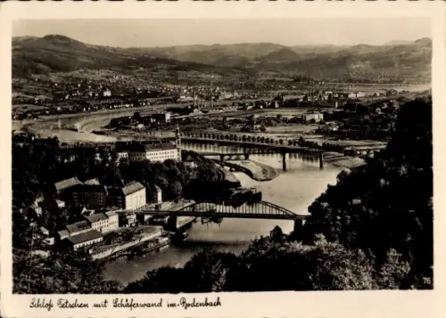 Ak Děčín Tetschen an der Elbe Region Aussig, Panorama, Schäferwand, Schloss