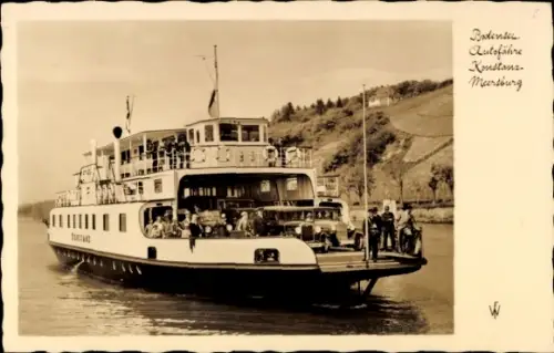 Ak Boddensee, Autofähre von Konstanz nach Meersburg
