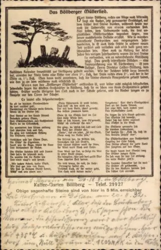 Ak Gedicht Böllberger Müllerlied