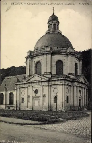 Ak Saumur Maine et Loire, Chapelle Notre-Dame des Ardilliers,  schwarz-weiß, Fotografie