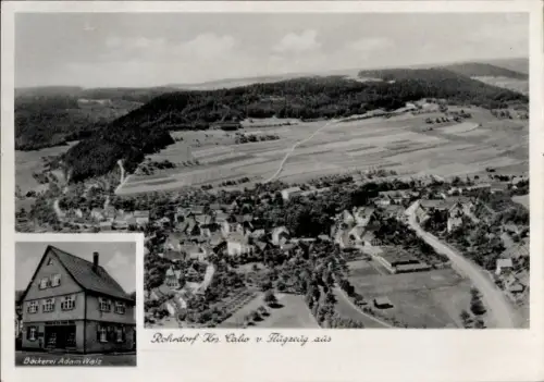 Ak Rohrdorf Kreis Calw, Luftaufnahme, Bäckerei Adam Walz